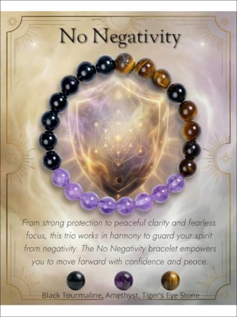 Natural Gemstone Crystal Healing Bracelet - Stretch Beaded Protection